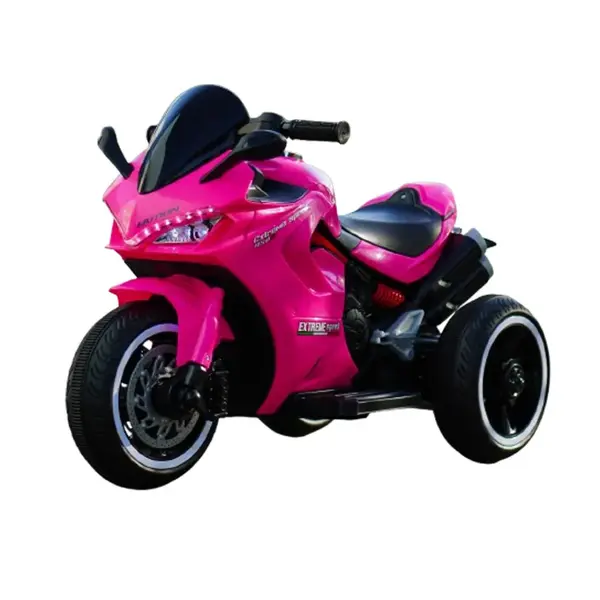 Motocicleta electrica pentru copii 2-5 ani, cu 3 roti, Kinderauto SuperSpeed, 70W, 12V 7Ah, Roz