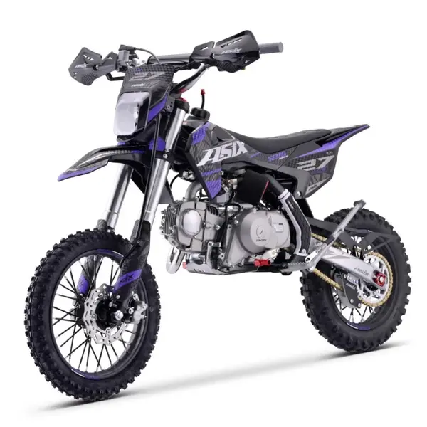 Motocicleta Enduro Cross Asix XB27 A2, 125cc, 4T, roti 14 12 , far, pornire electromotor, culoare negru violet