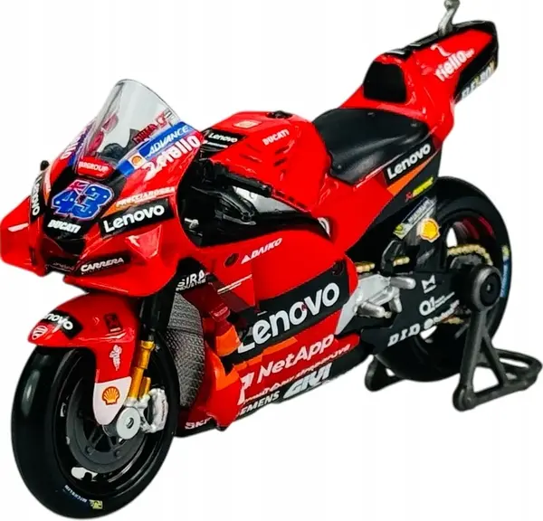 Motocicletă metalică Maisto - Ducati Desmosedici GP22 Lenovo Team, #43 Jack Miller, 1:18