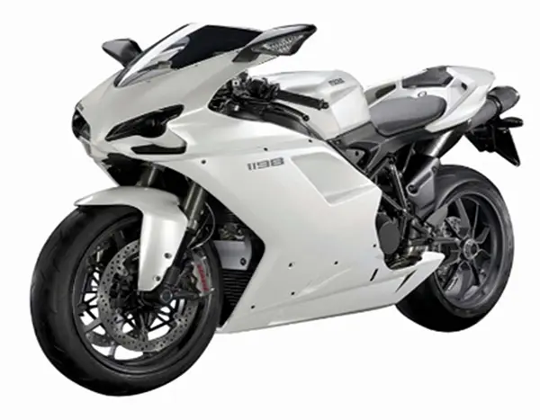 Motocicletă metalică Newray - Ducati 1198, 1:12, alb
