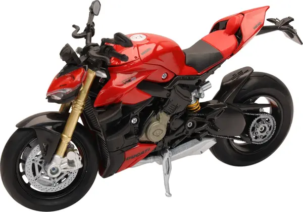 Motocicletă metalică Newray - Ducati Streetfighter V4S, 1:12, roșu