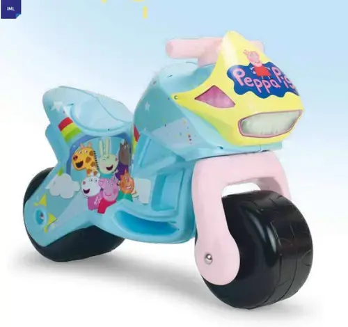 Motocicleta pentru copii tip ride-on Injusa Peppa Pig, fara pedale, stabil si usor de utilizat, 18-36 luni