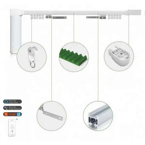 Motor cu sina aluminiu pentru perdele si draperie electrica 100-200cm