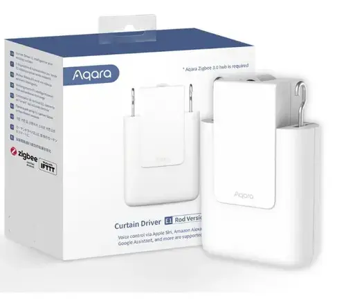 Motor de draperii si perdele Aqara Curtain Driver E1 Track Version, pentru sine in forma de U si I, 6000 MAh (Alb)