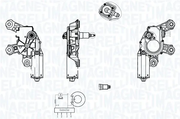 Motor stergator Spate potrivit AUDI A3, A4 B6, A4 B7, Q5, Q7 04.01-05.17