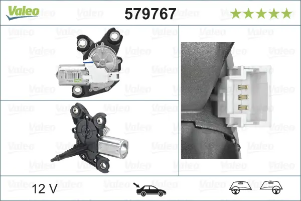 Motoras stergator spate CITROEN BERLINGO, BERLINGO MULTISPACE; OPEL COMBO, COMBO LIFE; PEUGEOT PARTNER, PARTNER TEPEE, RIFTER dupa 2008