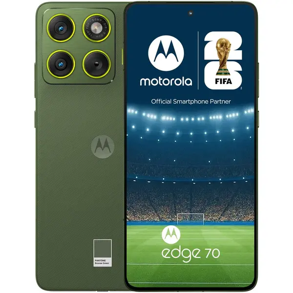 Motorola Telefon mobil Motorola edge 70, Dual SIM, 5G, 12GB RAM, 512 GB, Pantonu, (Bronze Green), Verde