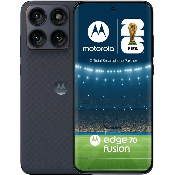 Motorola Telefon mobil Motorola edge 70 fusion, 256GB, 12GB RAM, 5G, Dual SIM, 7000 mAh Pantone Silhouette, Negru
