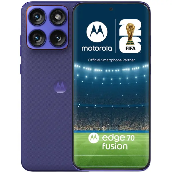 Motorola Telefon mobil Motorola edge 70 fusion, Dual SIM, 256GB, 12GB RAM, 5G, 7000 mAh Pantone Orient, Albastru-Violet