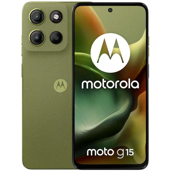 Motorola Telefon mobil Motorola G15, Dual SIM, 128GB, 8GB RAM, Iguana Green