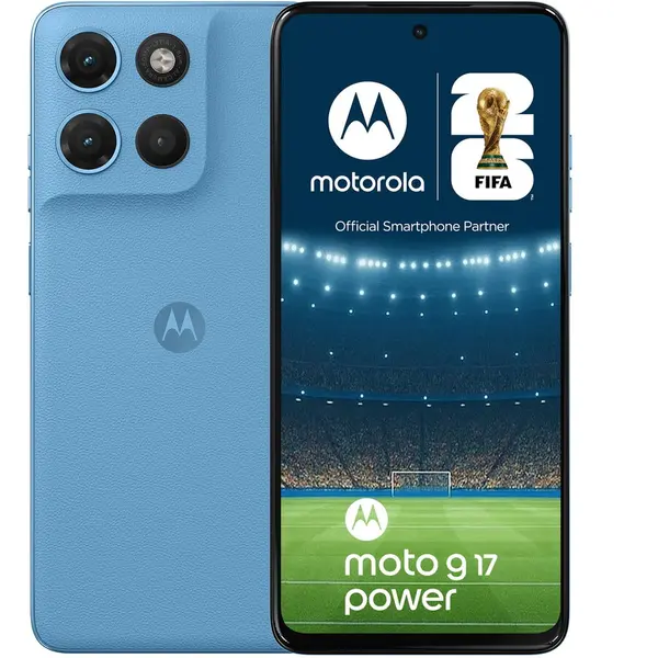 Motorola Telefon mobil Motorola G17 Power, Dual SIM, 4G, 256GB, 8GB RAM, 6000 mAh Pantone, Alaskan Albastru