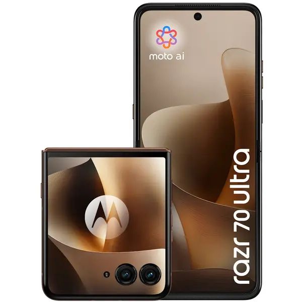 Motorola Telefon mobil Motorola razr 70 ultra, 512GB, 16GB RAM, 5G, PANTONE Cocoa, (Maro)