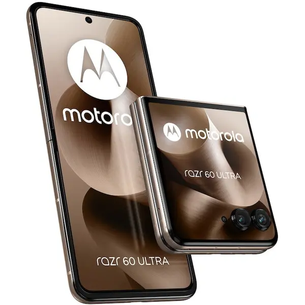 Motorola Telefon mobil pliabil Motorola razr 60 Ultra, Qualcomm Snapdragon 8 Elite, 16GB RAM, 512GB, Dual SIM, 5G, Android 15, Bej