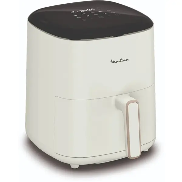 Moulinex Friteuza cu aer cald Moulinex EZ245A20, capacitate 5 L, 1500 W, tehnologie de gatire fara ulei, circulatie rapida a aerului, control mecanic, functii multiple de prajire si coacere, Alb