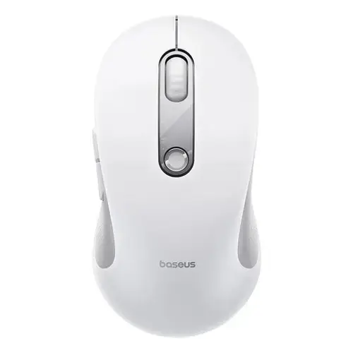 Mouse Baseus F02 PC sau NB wireless B0203202, Bluetooth, optic, 800/ 1200/1600 dpi, click silentios, butoane/scroll 4/1 (Alb)