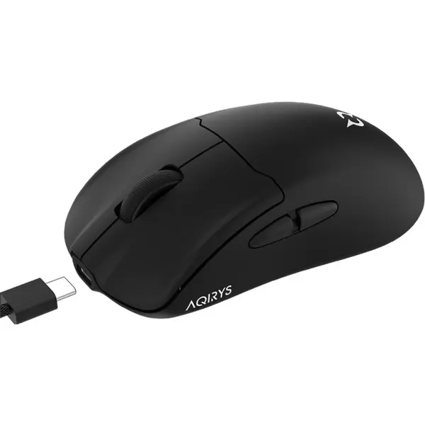 Mouse de gaming Aqirys M32, Wireless, Dock RGB, 28 ore autonomie, Negru