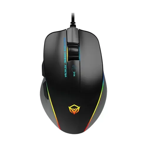 Mouse de gaming Meetion GM23, Wired, Iluminat RGB, 12800 dpi (Negru)