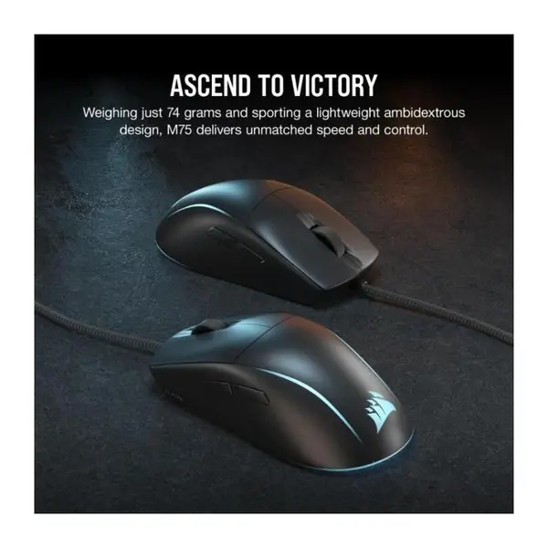 Mouse Gaming CORSAIR M75 Lightweight, 26000 DPI, Negru