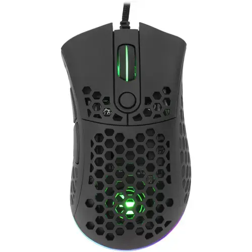Mouse Gaming cu fir White Shark SHURIKEN, 19.000 DPI, 1.000Hz, 400IPS, 50G, Chipset PIXART PMW 3370 + MCU 8948 + TTC Encoder, Switch-uri LK 100 M(L+R); Omron 20 M, Butoane Programabile, RGB LED, Cablu braided 1,8m, Powder Coating, Negru