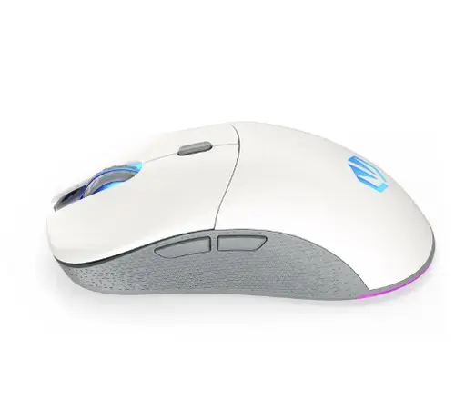 Mouse Gaming Endorfy Gem Plus, Wireless 2.4Ghz, USB, iluminare RGB (Alb/Gri)