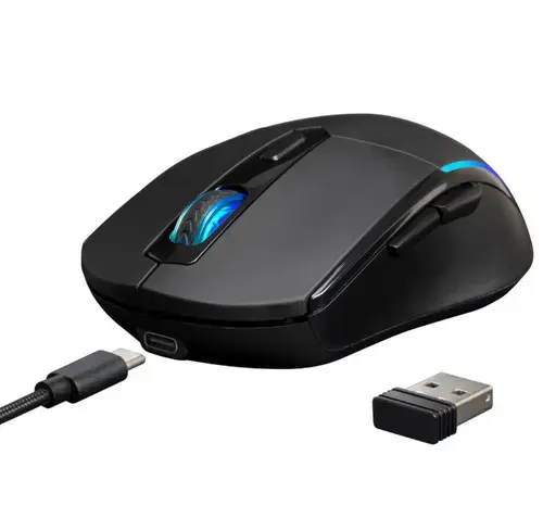 Mouse gaming Gamdias Hades M2, Wireless, Wired, iluminare aRGB (Negru)