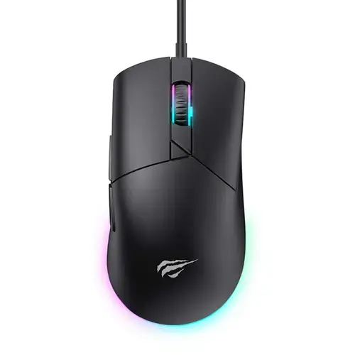 Mouse Gaming HAVIT MS1038, iluminare RGB, Wired, USB, 1200DPI - 7200DPI, 1.6m (Negru)