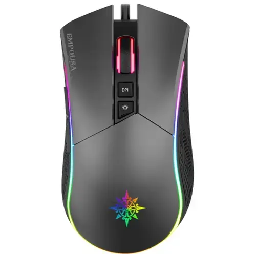 Mouse Gaming Inca IMG-GT19, Wired, 4800 dpi, RGB, 7 butoane, USB (Negru/Gri)