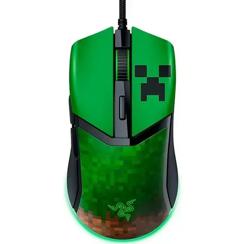Mouse gaming Razer Cobra Minecraft Edition, 8500 dpi, 6 butoane de control personalizabile, Iluminare RGB (Verde)