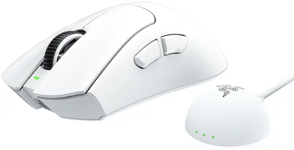 Mouse gaming Razer - DeathAdder V4 Pro, optic, wireless, alb