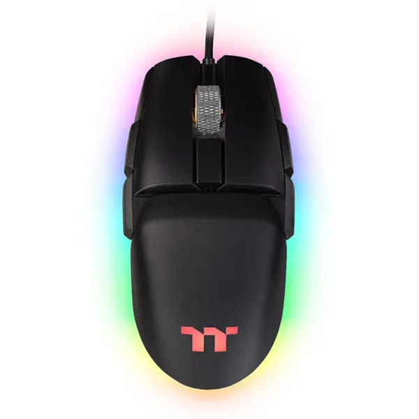 Mouse gaming Thermaltake Premium Argent M5, 16000 DPI, Iluminare RGB, Negru