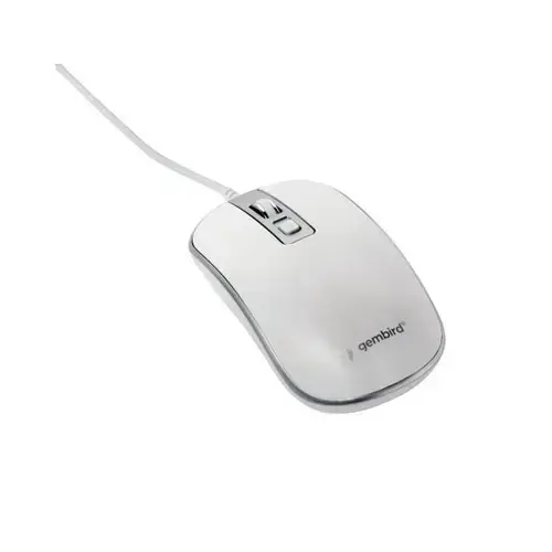 Mouse Gembird, USB 1.35m, 1200 DPI (Alb/Argintiu)