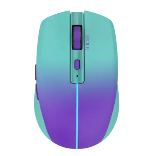 Mouse Inca IWM-511RM, 800-1600 dpi, Wireless 2.4 GHz, Bluetooth, USB (Albastru/Mov)