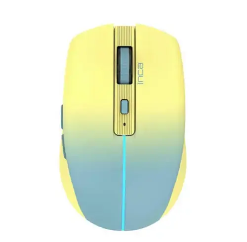 Mouse Inca IWM-511RS, 800-1600 dpi, Wireless 2.4 GHz, Bluetooth, USB (Galben/Albastru)