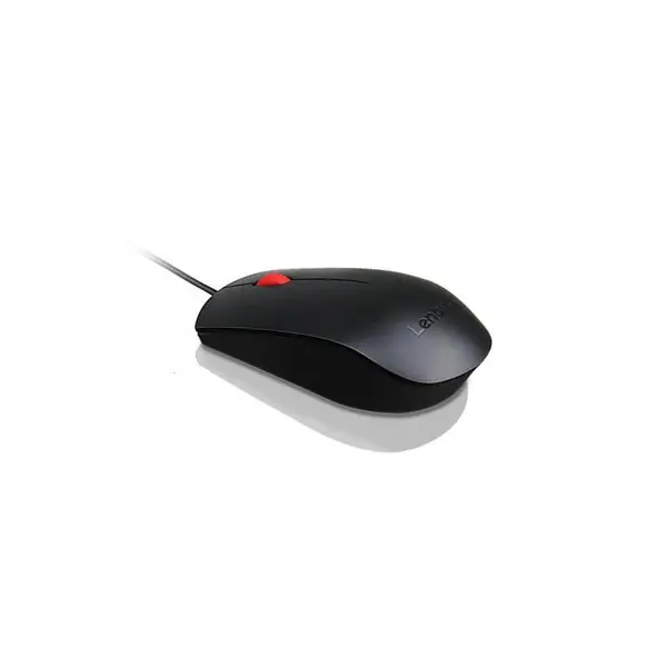 Mouse Lenovo Essential, USB, 1600DPI, Negru / Rosu