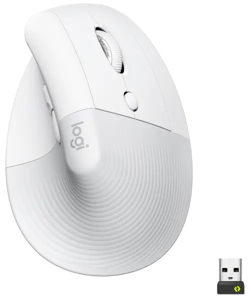 Mouse Logitech - Lift Vertical EMEA, optic, wireless, alb