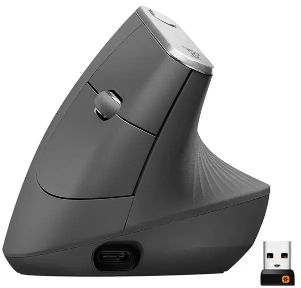 Mouse Logitech - MX Vertical Advanced, optic, wireless, gri