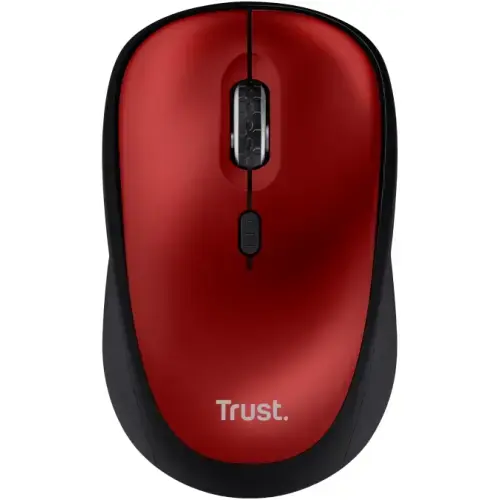 Mouse Optic Trust Yvi+, USB Wireless/Bluetooth, 1600 dpi, Negru/Rosu