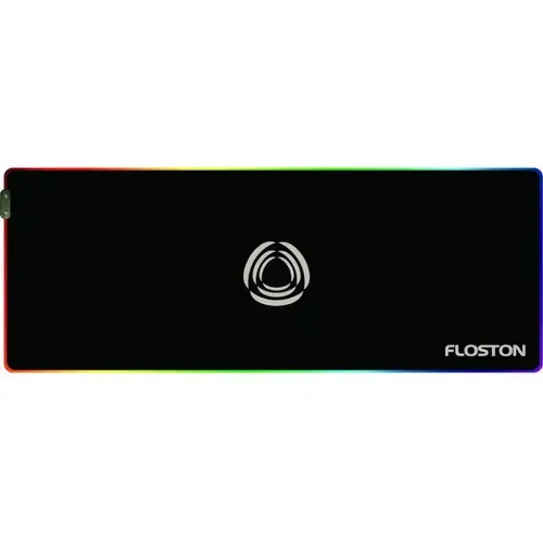 Mouse Pad Floston RAINBOW RGB, 900 x 400 x 3mm, baza cauciucata, suprafata textila, margini cusute (Negru)