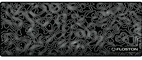 Mouse Pad Floston TOPOGRAPHIC, 900 x 400 x 3mm, baza cauciucata, suprafata textila, margini cusute (Negru)