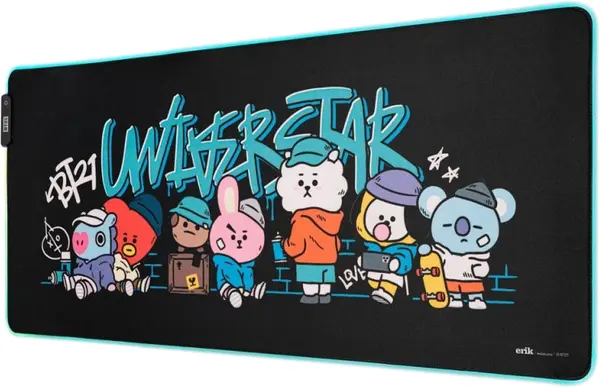 Mouse pad gaming Grupo Erik - BT21, XXL, moale, negru