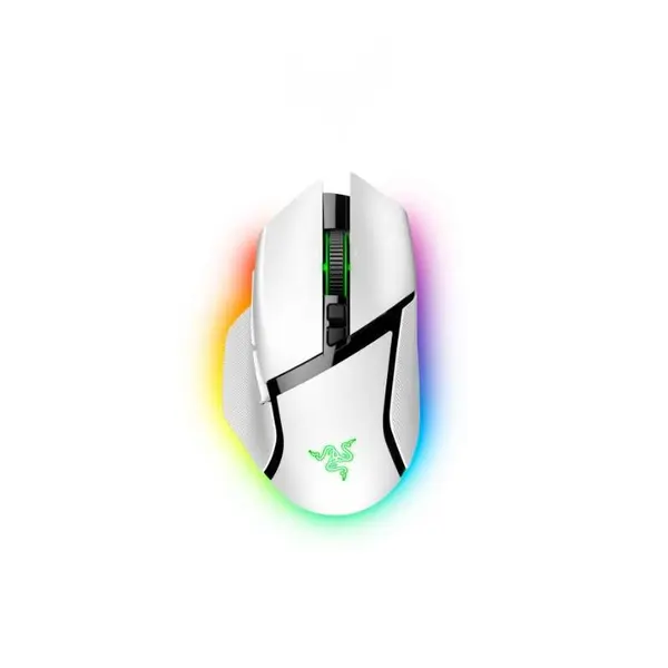 Mouse Razer cu fir Razer Basilisk V3 PRO, butoane programabile 10+1, Razer™ HyperScroll Tilt Wheel, 11 zone de iluminare Chroma RGB, alb