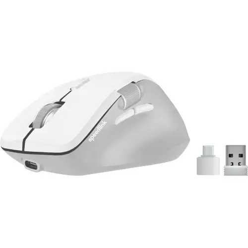 Mouse Speedlink Libera Silent, Bluetooth, 2.4 GHz, 3200 DPI, ergonomic, Alb/Gri