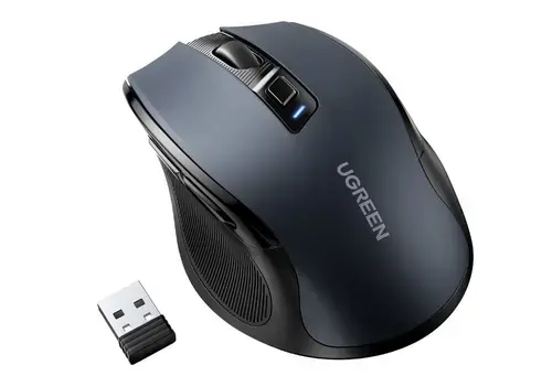 Mouse Ugreen MU006, Wireless 2.4GHz, USB, 4000 DPI (Albastru/Negru)