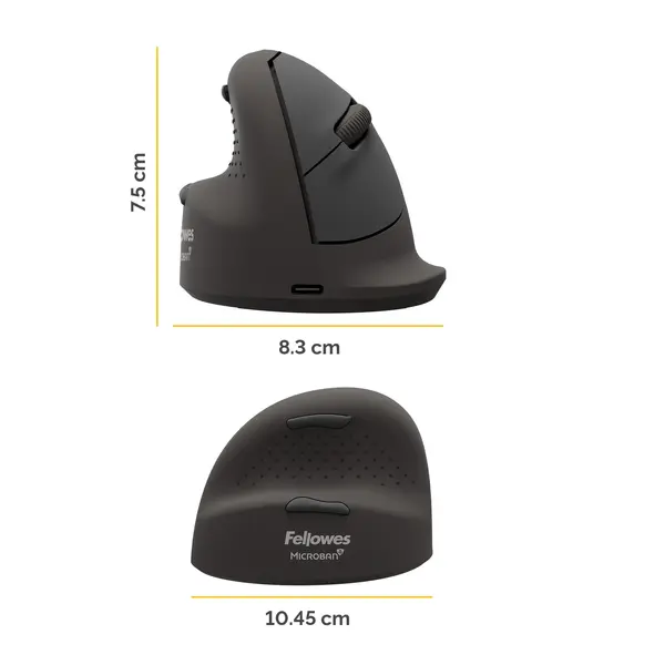 Mouse vertical ergonomic Fellowes Breyta+ pentru stangaci diverse marimi Mouse vertical ergonomic Fellowes Breyta+ pentru stangaci diverse marimi mediu