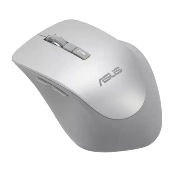 Mouse wireless ASUS WT425, 1000/1600 DPI, silentios, ergonomic (dreapta), 2.4GHz USB, argintiu