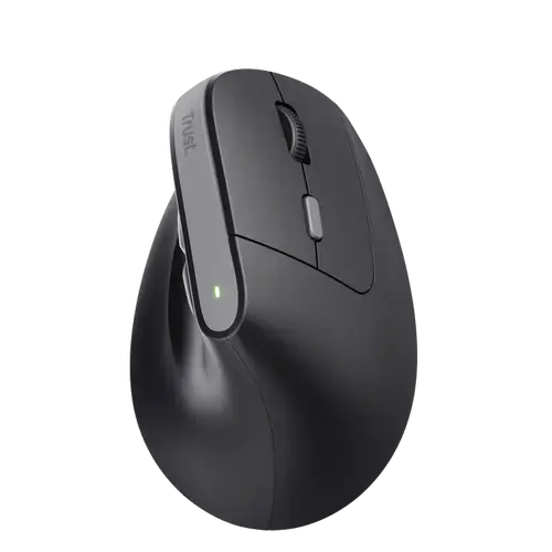 Mouse Wireless Ergonomic Trust Bayo II, silent click, 800-2400 DPI, reincarcabil USB-C (Negru)
