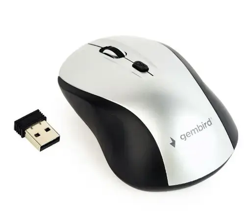 Mouse Wireless Gembird MUSW-4B-02-BS, 1600DPI, Optic (Negru/Argintiu)