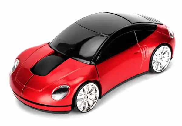 Mouse wireless in forma de masina ROSU