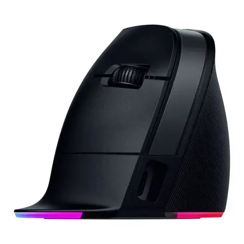 Mouse Wireless Razer Pro Click V2 Vertical, HyperSpeed 2.4GHz/Bluetooth/USB-C, 30000 DPI, Senzor Razer Focus Pro 30K, Chroma RGB (Negru)
