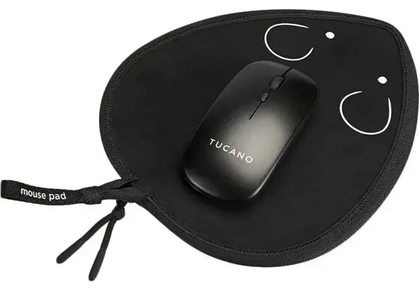 Mouse wireless și mousepad Tucano - Topo, optic, wireless, negru